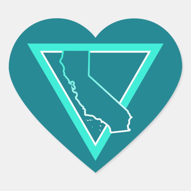 Sticker Cœur triangle californien (Devant)