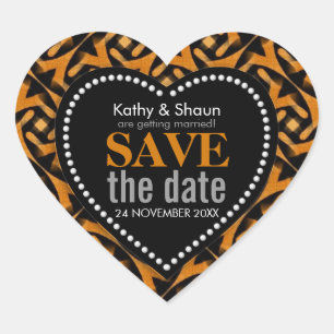 Sticker Cœur Tribu Terre Tribal Save the Date Amour Cœur