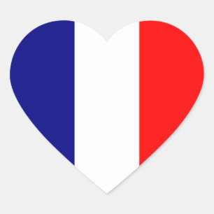 Sticker Cœur Tricolore français