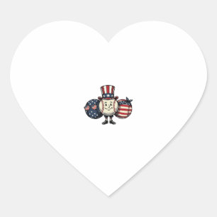 Sticker Cœur Trio de baseball patriotique Vintage Vector Shirt_