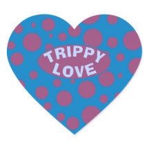 Trippy Love Purple Dots Sentiment Blue Psychedelic