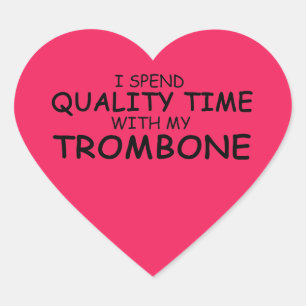 Sticker Coeur Trombone Temps Qualité