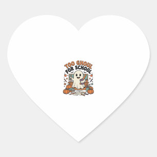Sticker Cœur Trop de fantôme pour l'école Vintage professeur fa