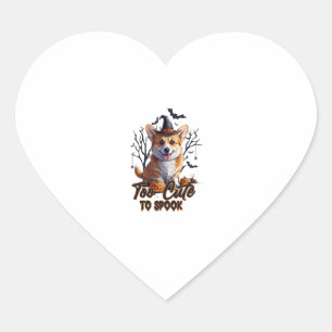 Sticker Cœur Trop mignon Pour Parler Drôle Halloween Chien Corg