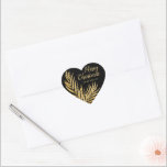 Sticker Cœur Tropcal Gold Glitter Palm Christmas Thank You<br><div class="desc">Ajoutez une touche de finition avec des autocollants de forme HEART imprimés sur mesure avec une élégante façade en faux or parties scintillant de palmier tropical sur un arrière - plan noir avec votre salutation et des informations en lettrage chic. Cliquez sur le bouton PERSONNALISER, puis Customisez un autre lien...</div>
