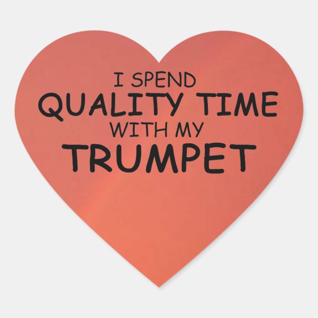 Sticker Coeur Trumpet Time de qualité (Devant)