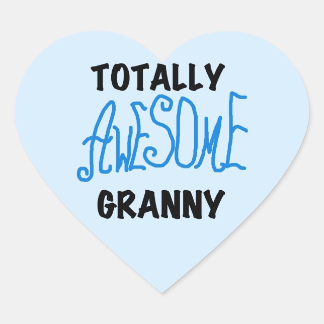 Sticker Cœur Tshirts et cadeaux bleu Granny absolument géniaux (Devant)