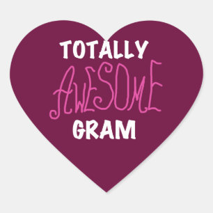 Sticker Cœur Tshirts et cadeaux rose Gram absolument géniaux