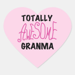 Sticker Cœur Tshirts et cadeaux rose Granma absolument géniaux
