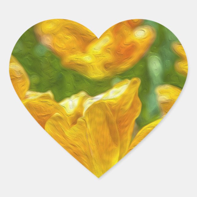 Sticker Cœur Tulipes peintes (Devant)