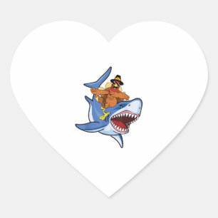 Sticker Cœur Turquie Dabbing Riding Requin Cool Thanksgiving Ca
