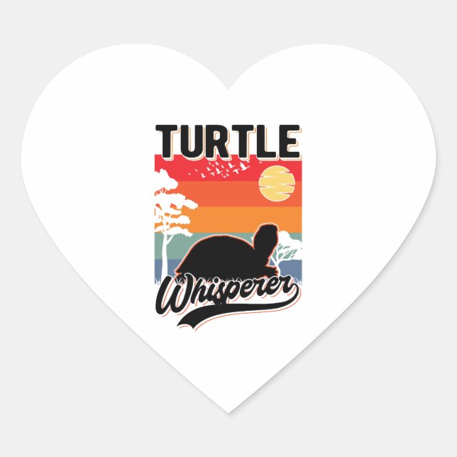 Sticker Cœur Turtle Whisperer Mini (Devant)
