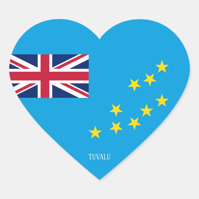 Sticker Cœur Tuvalu Drapeau splendide patriotique (Devant)