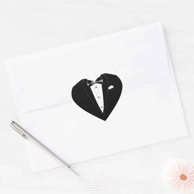 Sticker Cœur Tuxedo (Enveloppe)
