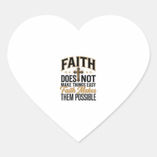 Sticker Cœur Typographie chrétienne Faith Makes Them Possible D