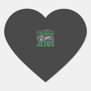 Sticker Cœur Typographie de Noël, tout sur Jésus