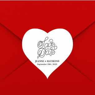 Sticker Cœur Typographie élégante Mariage personnalisé Enregist
