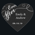 Sticker Cœur Typographie Everafter Chalkboard Black Mariage Sea<br><div class="desc">Calligraphie Doux et sassy faire-part de mariage de tableau noir. Toujours après le tableau de bord Enregistrer le Mariage date Sceller les autocollants.</div>