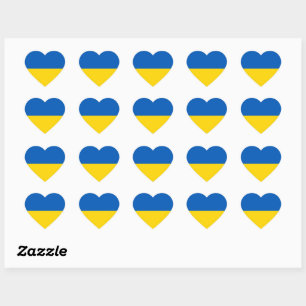 Sticker Cœur Ukraine Drapeau bleu et jaune