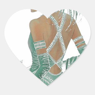 Sticker Cœur Un aperçu de l'élégance : Green Backless Dress Des