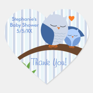 Sticker Cœur Un Baby shower Bleu