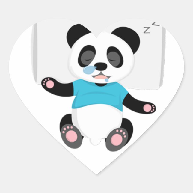 Sticker Cœur Un bon sommeil de Panda (Devant)