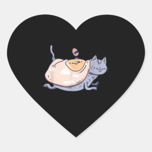 Sticker Cœur Un Chat Couvert D'Oeufs Pour Amoureux de les chats
