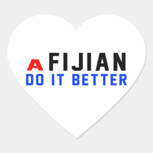 Sticker Cœur Un Fidjien le fait mieux