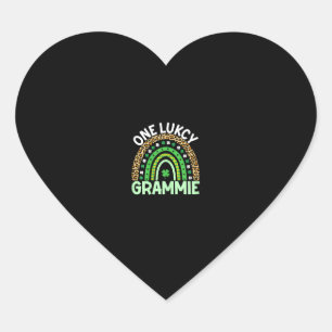Sticker Cœur Un Lucky Grand Leopard Rainbow Saint Patrick's