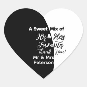 Sticker Cœur Un mélange sucré de son préféré de mariage faveur