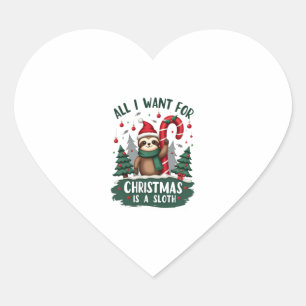 Sticker Cœur Un Paresseux Pour Noël. Mignonne, Parcours De Noël