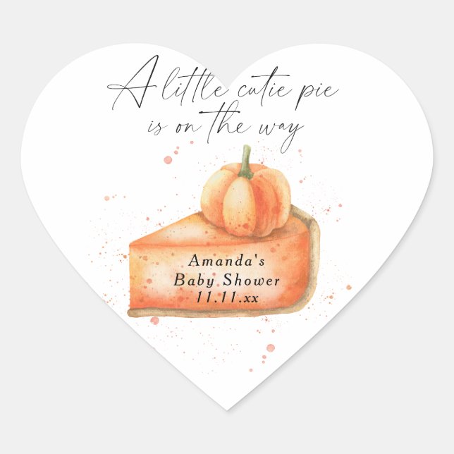 Sticker Cœur "Un petit ange arrive" baby shower (Devant)