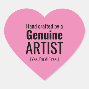 Sticker Cœur Un véritable artiste (ou votre texte) a fait ceci