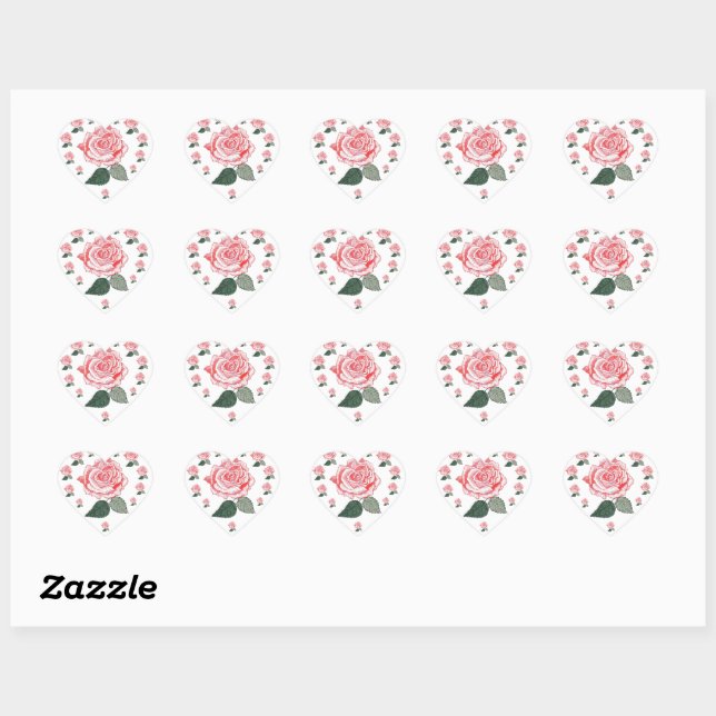 Sticker Cœur Une douzaine de roses rouges (Feuille)