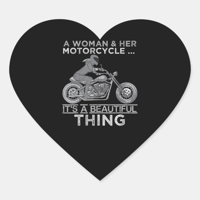 Sticker Cœur Une Femme Et Son Cadeau D'Art Moto Pour Les Vélos (Devant)