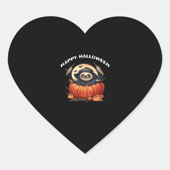 Sticker Cœur Une paresse amusante célébrant Halloween Essential (Devant)