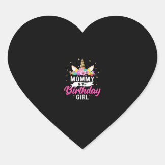 Sticker Cœur Unicorn Birthday Shirt Mommy Of The Birthday Girl 
