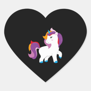 Sticker Cœur Unicorn Cheval Unicorn Cadeaux Enfants Adultes