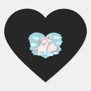 Sticker Cœur Unicorn Love