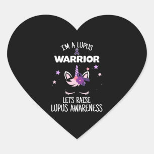 Sticker Cœur Unicorn Lupus Guerrier Cadeau Augmenter la sensibi
