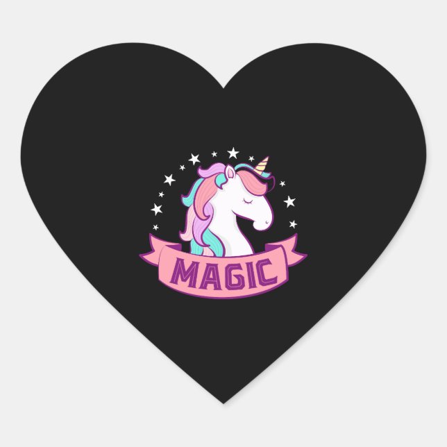 STICKER CŒUR UNICORN MAGIC (Devant)