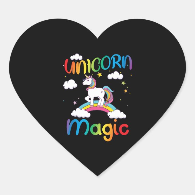 Sticker Cœur Unicorn magique (Devant)