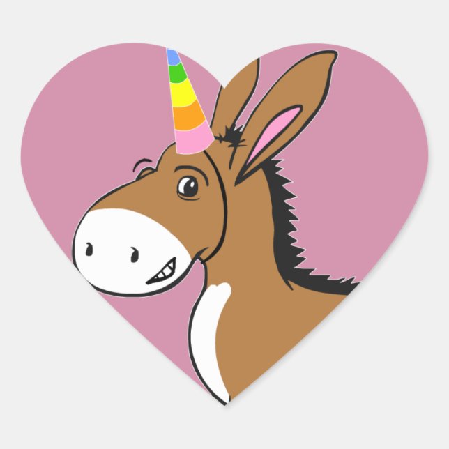 Sticker Cœur Unicorne au coeur (Devant)