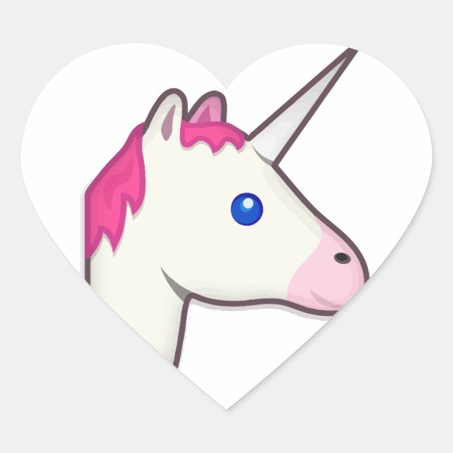 Sticker Cœur unicorne emoji (Devant)