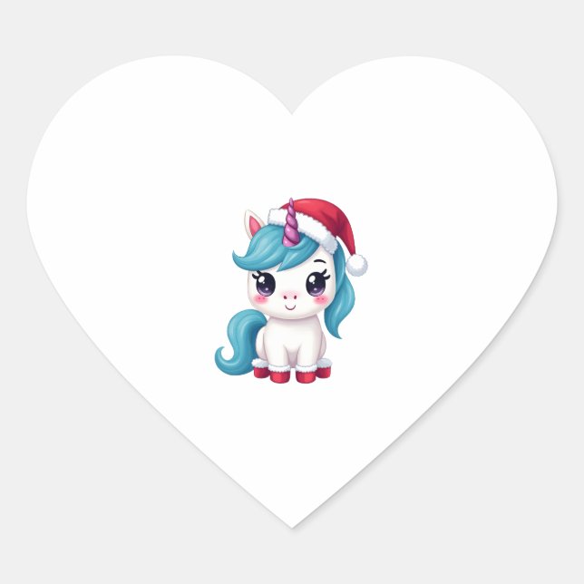 Sticker Cœur Unicorns Christmas_Santa Claus Unicorn Tank Top (3 (Devant)