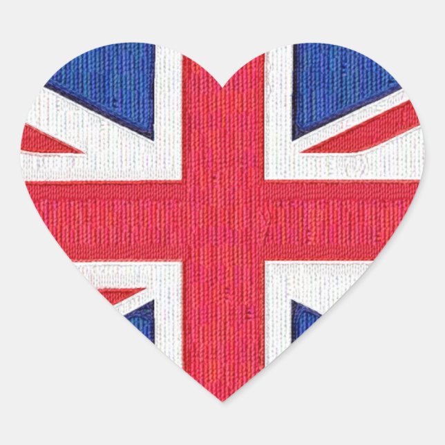Sticker Cœur United Kingdom Flag - J'aime le Royaume-Uni. (Devant)