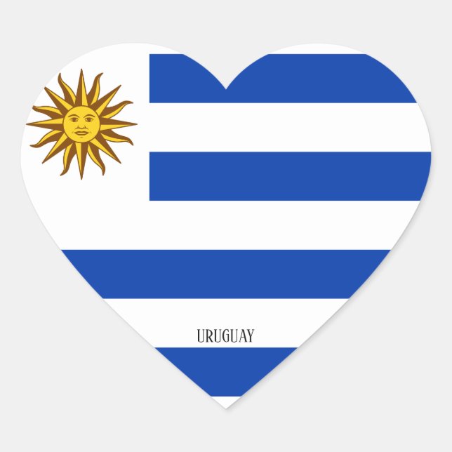 Sticker Cœur Uruguay Drapeau splendide patriotique (Devant)