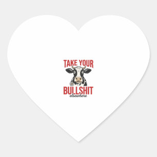 Sticker Cœur Vache drôle ailleurs conception de t-shirt vintage