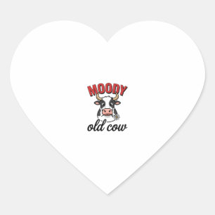Sticker Cœur Vache Vieille Humeur Vintage Dessin de T-Shirt de