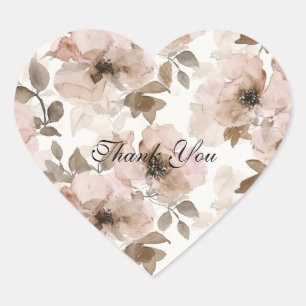 Sticker Cœur Vachère Fleurie Marron Rose Sud-Ouest